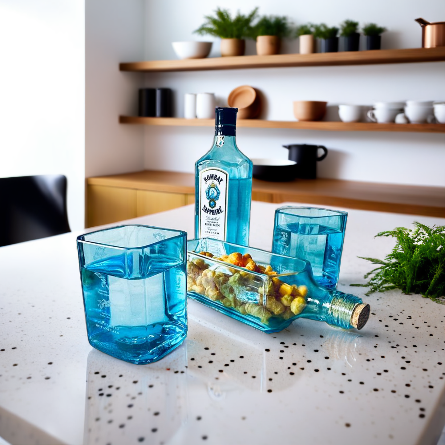 Bombay Sapphire Glass & Platter Set