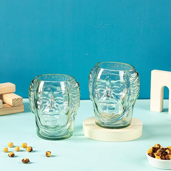 Old Monk - Face shaped Glass - Set of 2