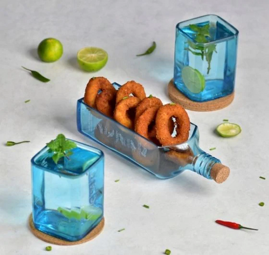 Bombay Sapphire Glass & Platter Set